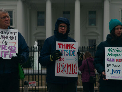 Vigil to end the nuclear threat outside the White House, United States