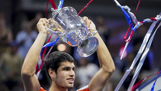 11 septembre 2022. L’espagnol Carlos Alcaraz est devenu le plus jeune numéro un mondial de l’histoire du tennis © 2022 AFP