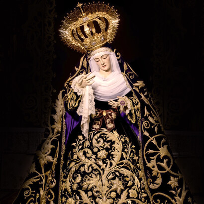Escultura de la Virgen Dolorosa, una advocación de la Virgen María