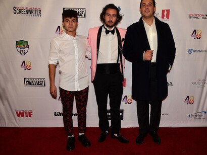 Mario Orazio Ruvio (Co-Director), Fabrizio Daniele (Producer), Luca Seretti (Cinematografo and Co- Director) Red Carpet al Chinese Theater LA