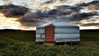 Mongolian Yurt on Traustholtshólmi.  Photo by Lilja Jons