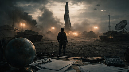 A world fortified for war yet hollowed by fear — where rising arsenals stand in stark contrast to a planet growing less secure