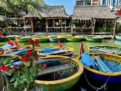 Bamboo boats in the Cam Thanh Coconut Jungle along the Thu Bon river in Vietnam ©Alma Reyes