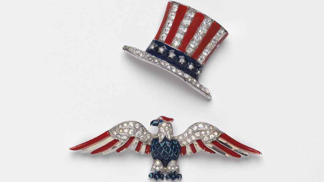 Madeleine Albright, Uncle Sam Top Hat and Eagle. Circa 1940. Trifari, USA. Photo by John Bigelow Taylor.