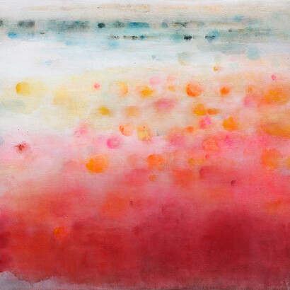 Charlotte Bernstrom, Kiss of Fire, 2023. Acrylic on canvas, 48 x 48 inches. Courtesy of Andra Norris Gallery