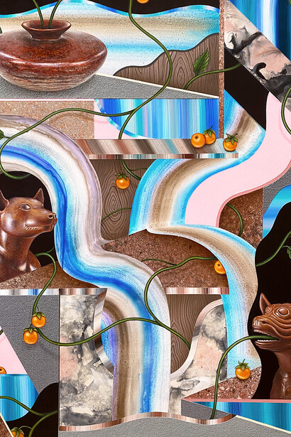 Double Xolotl by Christian Ruiz Berman, Acrylic on panel, 2020 