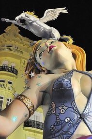 The Falla at Campanar, featured in Valencia’s Fallas Festival, showcases intricate craftsmanship and vibrant artistry, reflecting the festival's rich cultural traditions, Spain