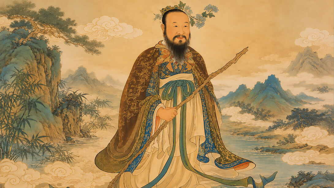 Painting of the ancient Chinese poet Qu Yuan by late Ming dynasty artist Chen Hongshou