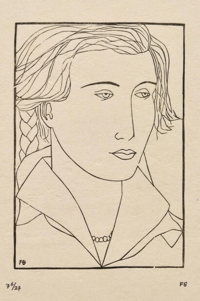Franz Gertsch, Mädchenkopf, 1950, 1997. Mit freundlicher genehmigung des Museum Franz Gertsc