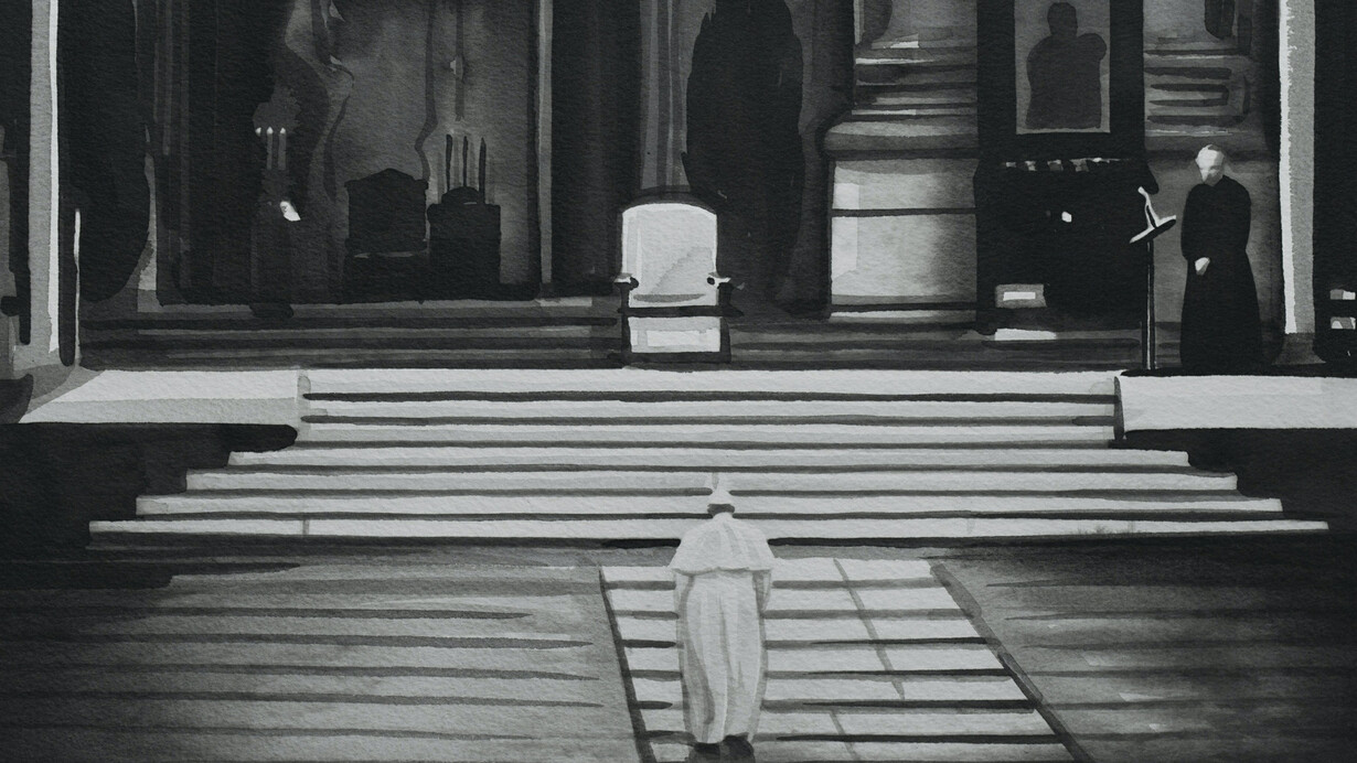 Radenko Milak
March 27, 2020, Pope Francis praying to an empty St. Peter’s Square amid the coronavirus,
2020
watercolor on paper
25 x 35 cm
Courtesy KOENIG2 by_ robbygreif, Vienna and the artist