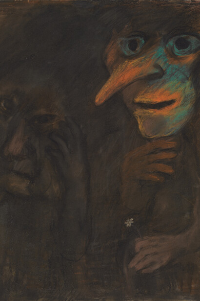 Ken Kiff, Dark Figure, 1970, Pastel on paper, 76.5 x 56 cm. / 301/8 x 22 in.