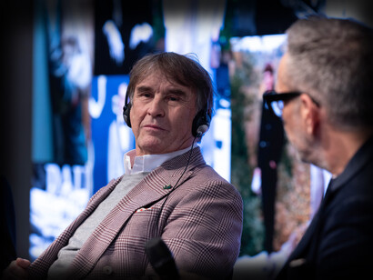 Brunello Cucinelli e Mr Porter alla Tavola Rotonda presso l’Unicredit Theatre della Fortezza da Basso di Firenze. Credits: F.Guazzelli