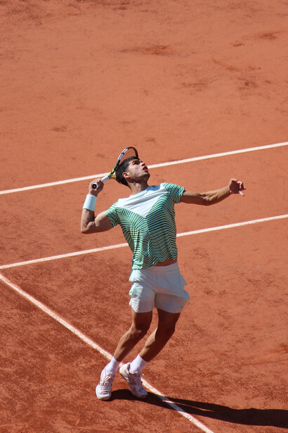 Carlos Alcaraz. Sèchement battu par Jannik Sinner en demie dans la capitale chinoise, il s’est ensuite fait surprendre dès les huitièmes de finale du Masters de Shanghai par un excellent Grigor Dimitrov © Par 350z33 — Travail personnel, CC BY-SA 4.0