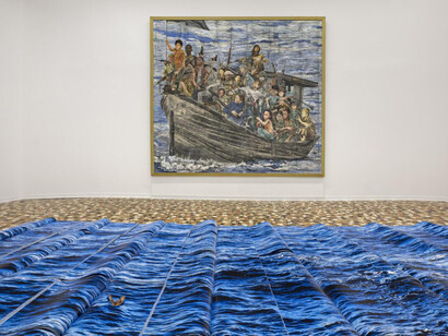 Andrea Mastrovito, Quando il cielo finisce (When the sky ends), exhibition view. Courtesy of Galleria Michela Rizzo 