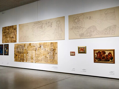 Ojārs Ābols, Man’s absurd projects on Earth, exhibition view. Courtesy of Latvian National Museum of Art