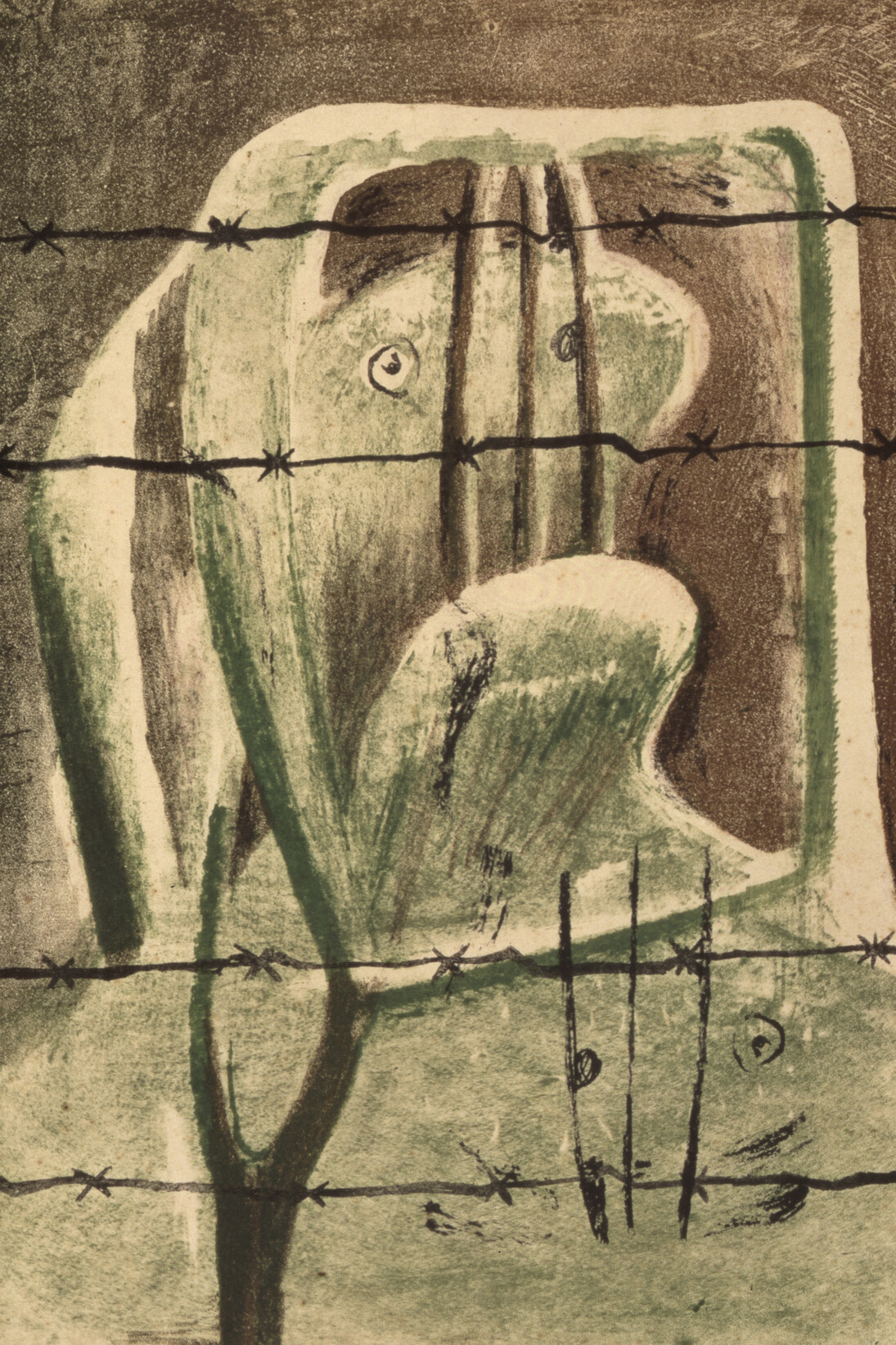 Henry Moore, Spanish Prisoner, 1939 (CGM 3), Lithograph in 5 colours on paper, Photo © Michel 
Muller, The Henry Moore archive, Reproduced by 
permission of the Henry Moore Foundation 
