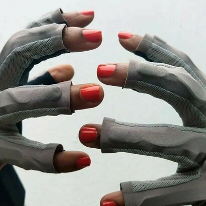 The Mi.Mu Gloves are a wearable musical instrument that allow musicians to shape and control sound in real time using natural hand and finger gestures