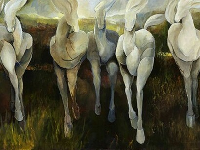 Margaret Egan, Horse Gods of the Celts, 48 x 72 in