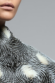 Caress of the Gaze by Behnaz Farahi envisions the future through a second-skin concept created with multi-material 3D printing technology