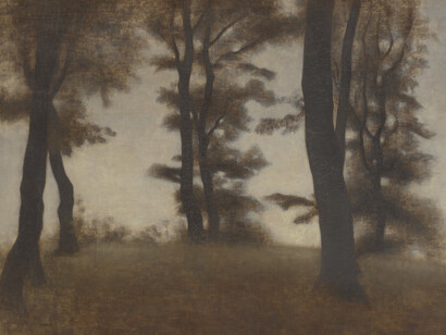Vilhelm Hammershøi, Tree Trunks. Arresødal near Frederiksværk, North Zealand, 1904, Oil on canva, 58,8 x 80,7 cm. Courtesy of National Gallery of Denmark