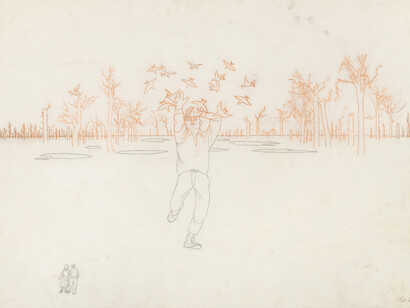 Carroll Cloar, Joe goodbody's ordeal (study), 1962. Courtesy of Andrew Edlin Gallery