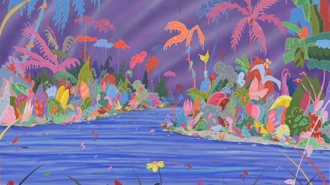 Erik Parker, Undertow, 2015, acrylic on canvas, 72 1/8 x 84 1/8 inches, 183.2 x 213.7 cm
