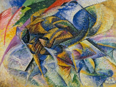 Arte Futurista: «Dinamismo de un ciclista», otra versión, Umberto Boccioni