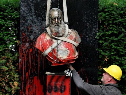 In Belgium, protesters demanded the removal of statues of Leopold II