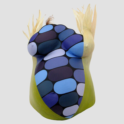 Natasha Smoke Santiago, Mohawk, Emerging Corn, Densite plastic, acrylic and cornhusk