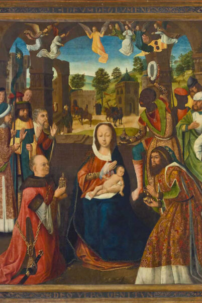 Master of the Heilige Sippe - Adoration of the Magi, 1525 - Tempera on panel. Collection of the Winnipeg Art Gallery. Gift of Lord and Lady Gort. G-67-10