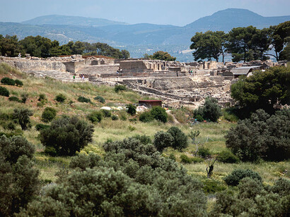 Vista de las ruinas de Festos, comunidad monoica, Creta, Grecia