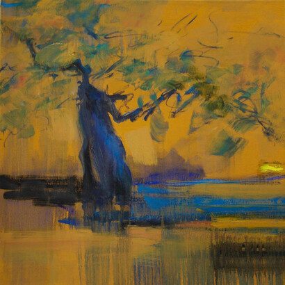 Francisca Lohmann, Parra I, Mixed Media on Canvas, 39" x 39"