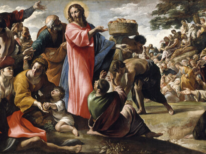 Giovanni Lanfranco, Parma 1582–1647 Rome, "The Miracle of the Loaves and Fishes", 1624–1625.  Oil on canvas, 229 x 426 cm Purchased, 1856 ngi.72.
 
