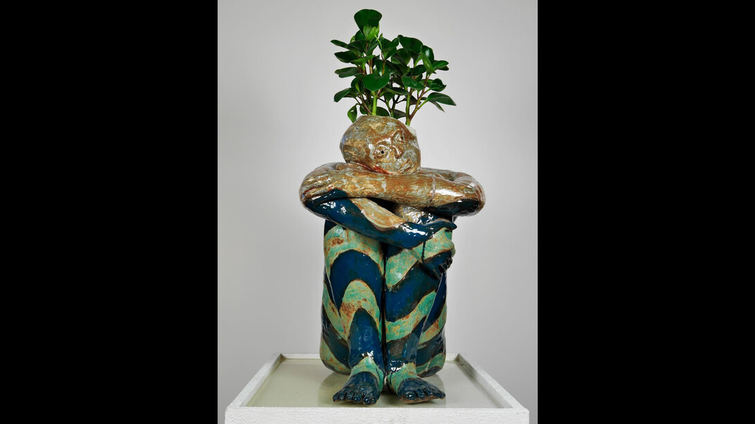 Kristen Newell, River, 2020, glazed stoneware and beeswax, signed and dated. Courtesy of the artist and Wolfs Gallery