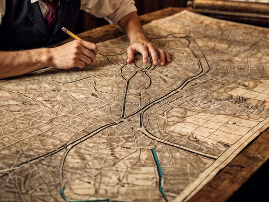 A strategist studying and revising a map, highlighting the transformation of the world's political landscape in 2026