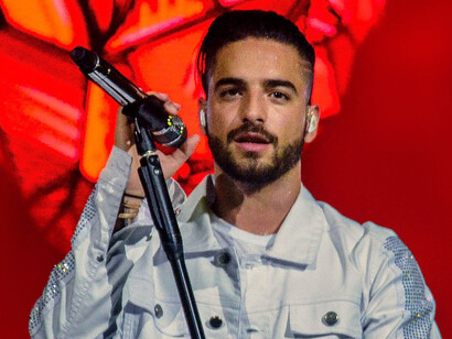 Maluma durante un concierto en Brasil