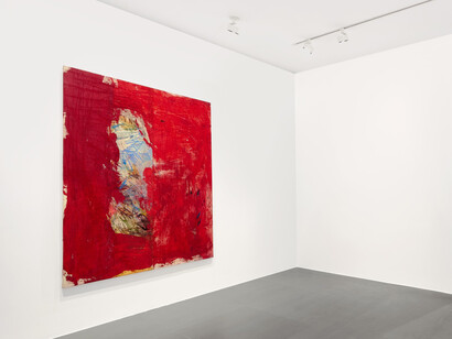 Oscar Murillo, Marks and whispers, exhibition view. Courtesy of Gagosian Gallery