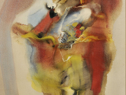 Paul Jenkins - Eyes of the Dove, for Mantic Medium 1959 - olio e smalto su tela - cm. 99 x 74 - Courtesy Galleria Open Art, Prato