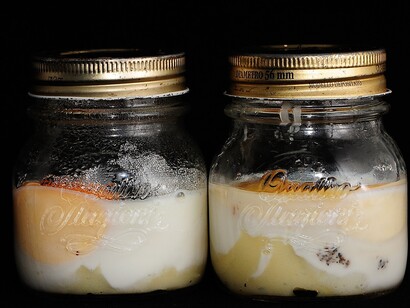 Potito de huevo, patata y trufa