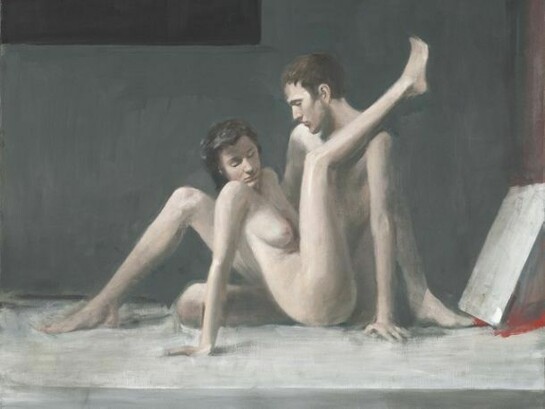 Raymond Han, Humans III, 2013, Oil on canvas, 52 x 52 inches