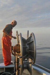 Alexandre D’Isanto, en su barco pesquero