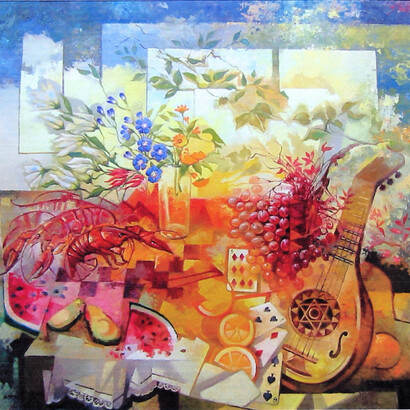 Bartolomé Roca, Interior, óleo sobre tela, 100x100cm