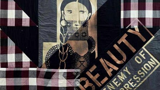 Lara Schnitger, Beauty Enemy of Expression, 2014, bleached linen, 207 x 208 cm, 81 1/2 x 81 7/8 ins, Copyright the artist, Courtesy of Stuart Shave/Modern Art, London