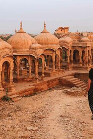 Rows of architectural splendor at Bada Bagh Jaisalmer, India