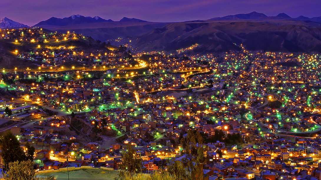 Sergio Pessolano, Vista notturna di La Paz, Bolivia