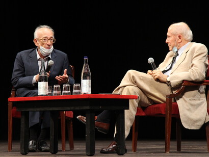 Conversazione al Teatro della Pergola: Maurizio Pollini e Stefano Passigli, foto Giulia Nuti