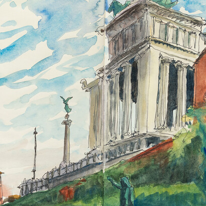 Jeff Bellerose, Sketchbook Rome (detail), 2025. Courtesy of Paul Thiebaud Gallery