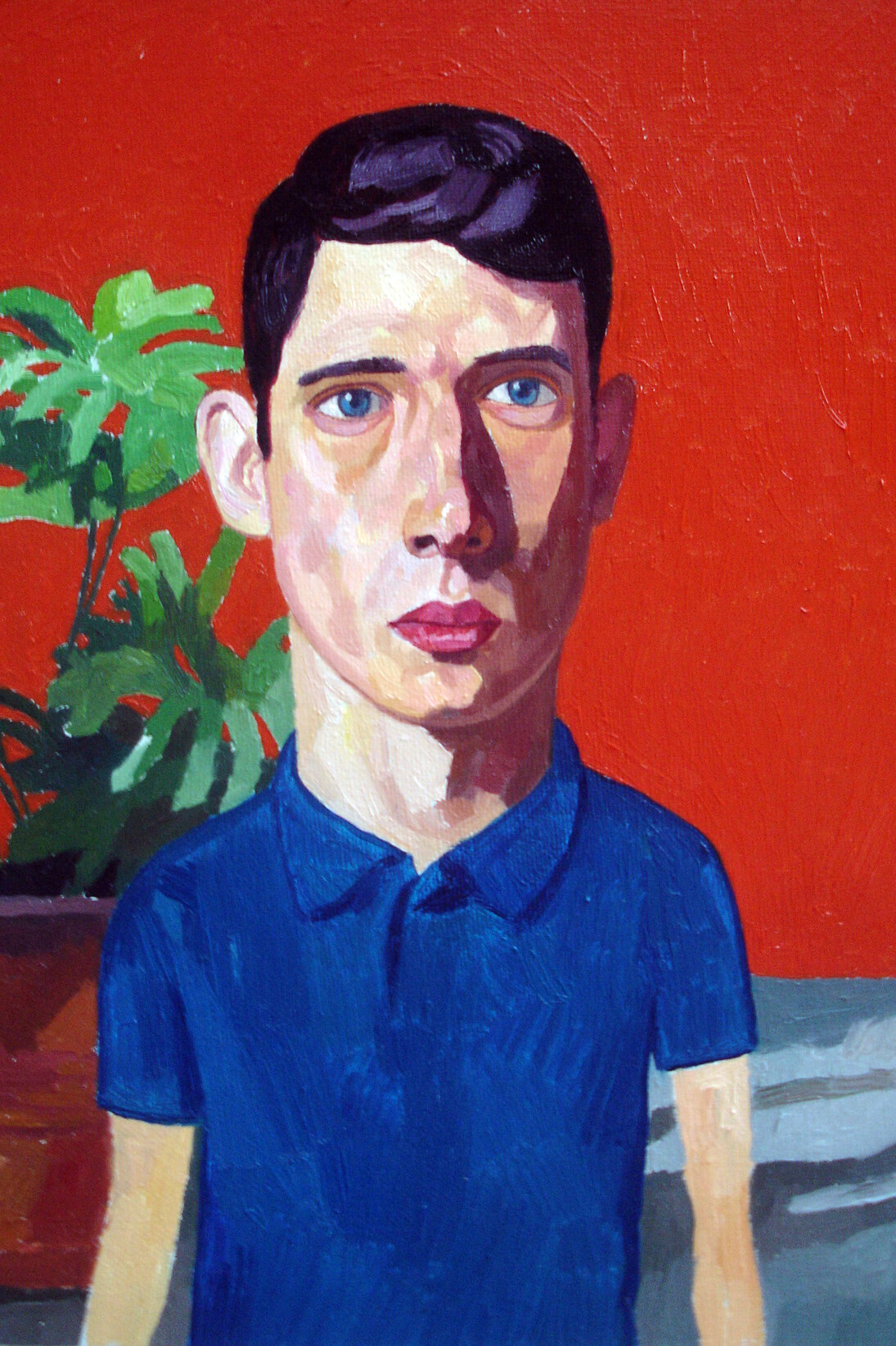 Figure in polo shirt, Oil on canvas, 2015, 30 x 24cm 