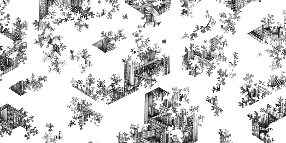 Cracks/Shadows (detail)Pen on Paper. Courtesy of The Foundry Gallery 