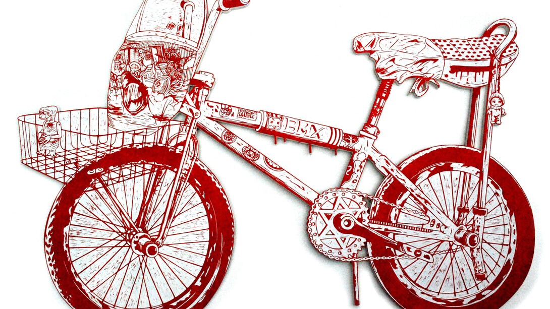 Kenichi Yokono, Beloved Vehicle, 2014 / carved wood and enamel / 35.6 x 48.8 inches